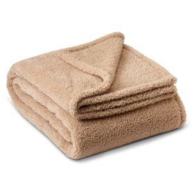 HGTV Teddy Sherpa Fur Throw Blanket Nomadic Desert 50 x 70 inches