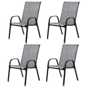 4 Piece Patio Chairs, Outdoor Camping Chairs with Breathable Textilene Fabric