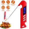 Digital BBQ Meat Food Cooking Thermometer Instant Read w/4.33in Folding Probe Backlight Calibration for Liquid Beef IPX5 Waterproof