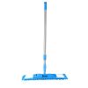 Microfiber Mop Metal Floor Dust Hairs Cleaning 360° Rotatable Washable Refill Pads Hard Handle (Blue)