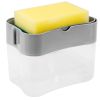 2 In 1Countertop Soap Dispenser w/Sponge Holder Dish Sink Soap Pump Container For Kitchen Bathroom Washroom