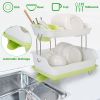 2-Tier Dish Drying Rack Cutlery Drainer Holder Kitchen Organizer Storage Shelf