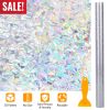17.7x78.7in Window Film Rainbow Window Cling 3D Decorative Window Decal Window Sticker Non-adhesive