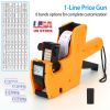 8 Digits Price Numerical Tag Gun Price Label Marker Tagger MX-5500 w/ Sticker Labels Refill Ink for Office Supermarket Retail Shop Grocery Store