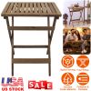 Outdoor Side Table Portable Folding Table Rectangular Small Wooden End Table for Coffee Tea Garden Balcony Yard Porch Lawn Patio