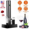 4 in 1 Electric Wine Opener Set Automatic Corkscrew Cordless Rechargeable Wine Opener w/ Pourer Foil Cutter Vacuum Stopper