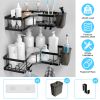 2Pcs Corner Shower Caddy Anti-Rust Soap Holder Hanging Hook No Drilling Adhesive Shower Organizer Corner Shelves Bathroom Kitchen