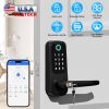 Smart Door Lock with Handle Fingerprints Passcodes Keys Fobs App Control Keyless Entry Door Lock with Keypad Electronic Digital Front Door Lock for Ho