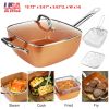 4pcs Non Stick Frying Pan Set 3.74in Deep Square Aluminum Induction Bottom Frying Pan