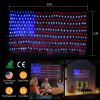 American Flag String Lights 390Pcs LED Beads Flag Net Light Waterproof Patriotic Flag Lamp w/ Plug for Garden Patio July 4th National Day Independence