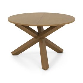 47 Inches Round Dining Table With Solid Acacia Wood Legs For 4-6 Person (Option: Natural)