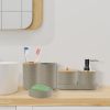 8Pcs Bathroom Accessories Set Bathroom Holder Set with Soap Dispenser Toothbrush Holder Cup Soap Dish Toilet Cleaning Brush Trash Can Qtip Holder Vani