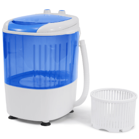 Only Supports Self Pickup  Mini Washer, Portable, With Spin Dryer, 5.5 Lb Capacity Washer, Spin Timer Control, Compact Washer For Homes, Apartmen (Option: White blue)