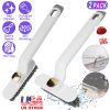 2 Pack Multi-Function Rotating Crevice Cleaning Brush Stiff Bristle Brush Gap Cleaner with 2-In-1 Clip and Spade for Tight Spaces Bathroom Kitchen