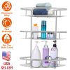 3 Tier Wall-mounted Corner Shower Caddy Shelf Rack Shower Shampoo Soap Cosmetic Basket Organizer