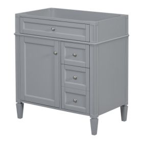 30'' Bathroom Vanity Without Top Sink, Modern Bathroom Storage Cabinet With 2 Drawers And A Tip-out Drawer (Color: Grey)