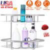 2 Tier Wall-mounted Corner Shower Caddy Shelf Rack Shower Shampoo Soap Cosmetic Basket Organizer