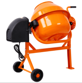 Cement Mixer, 3 Cu. Ft Electric Concrete Mixer Machine, 110v AC Motor Portable Power Cement Mixers For Mortar, Stucco And Fodder (Color: Orange)