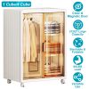 Small Wardrobe Closet Kids Wardrobe Clear Wardrobe Closet for Hanging Clothes Stackable Storage Cabinet with Magnetic Design for Living Room Bedroom D