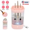 Electric Makeup Brush Cleaner Machine with Brush Cleaning Mat Automatic Spinning Cosmetic Brush Cleaner and Dryer Fit For All Size Brushes Gift for Wi