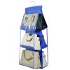 Hanging Handbag Organizer w/ 6 Pockets Closet Purse Storage Shelves Holder Hanging Shelf Bag