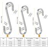 5 Pcs Flat S Stainless Steel Hooks Heavy Duty Hook Hangers for Kitchen Bathroom Closet Store