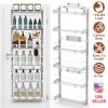 Over The Door Pantry Organizer 6-Tier Pantry Door Organizer Carbon Steel 110LBS Loading Easy Install Behind Door Storage For Closet Kitchen Bathroom 5