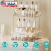 3 Tier Makeup Organizer for Vanity Large Capacity Skincare Shelf Bathroom Countertop Organizer with Drawer for Lipsticks Lotion Toner Perfumer Masks