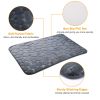 2 Pcs/Set Bathroom Rugs Luxury Flannel Non-Slip Bathroom Rugs Set Soft Pebbles Shower Absorbent Carpet U-Shaped Toilet Mat Washable for Bathroom Entra