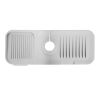 Faucet Splash Mat 14.56x5.51in Silicone Sink Drying Mat Water Drip Catching Tray Water Drainage Pad Sponge Soap Holder for Kitchen Bathroom Sink Fauce