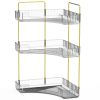 Bathroom Countertop Organizer 3 Tier Corner Makeup Storage Shelf Vanity Cosmetic Perfume Tray Clear Corner Rack for Bedroom Bathroom Kitchen