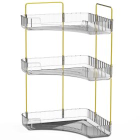 Bathroom Countertop Organizer 3 Tier Corner Makeup Storage Shelf Vanity Cosmetic Perfume Tray Clear Corner Rack for Bedroom Bathroom Kitchen (Option: 3Tier_White)