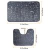 2 Pcs/Set Bathroom Rugs Luxury Flannel Non-Slip Bathroom Rugs Set Soft Pebbles Shower Absorbent Carpet U-Shaped Toilet Mat Washable for Bathroom Entra