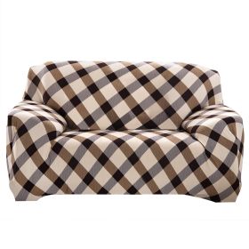 Sofa Cover Printed Stretch Sofa Furniture Cover Soft Sofa Slipcover Polyester Furniture Protector Cover (Option: Chequer_2S)