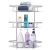 3 Tier Wall-mounted Corner Shower Caddy Shelf Rack Shower Shampoo Soap Cosmetic Basket Organizer
