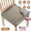 4Pack Waterproof Dining Chair Slipcovers Stretch Chair Seat Slipcovers Removable Washable Jacquard Seat Covers for Dining Room