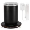 Auto Stirring Coffee Mug with Lid Temperature Control Self-Heating Automatic Magnetic Mixing Mug with 3 Heat Settings Auto-Off Function For Coffee Tea