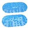 Non-Slip Bath Mat Massage Pebble Shower Mat Anti-Bacterial w/ Suction Cups Drain Holes