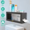 Over The Toilet Storage Cabinet Bathroom Storage Organizer Wall Mounted Toilet Storage Box with Dust-Proof Transparent Magnetic Door Side Opening