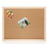 Notice Cork Board Double Sided Bulletin Board w/ Wood Frame Pushpin Hangers Hemp Rope for School Home Office Shop