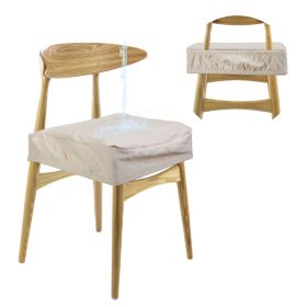 4Pack Waterproof Dining Chair Slipcovers Stretch Chair Seat Slipcovers Removable Washable Jacquard Seat Covers for Dining Room (Option: Beige)