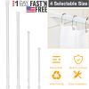 Tension Curtain Rod Spring Load Adjustable Curtain Pole Heavy-Duty Steel 4 Sizes for Bathroom Wardrobe Kitchen Balcony