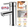 Bathroom Sink Faucet Single Handle One Hole Basin Cold/Hot Mixer Tap Brass Construction Chrome Finish UK Standard