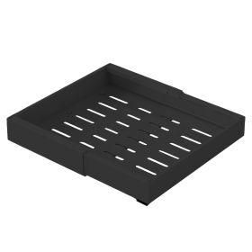 Expandable Pull out Cabinet Organizer Slide out Drawers Roll out Sliding Storage Self Carbon Steel with 12.2-20.5in Extendable Width 17lbs Max Load (Option: Black)