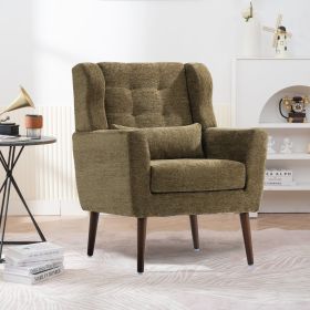 Modern Accent Chair Upholstered Foam Filled Comfy Reading Mid Century Style (Option: Avocado)