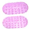 Non-Slip Bath Mat Massage Pebble Shower Mat Anti-Bacterial w/ Suction Cups Drain Holes