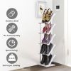 5 Tier Vertical Shoe Rack Narrow Free Standing Storage Organizer for Entryway Space-Saving Stackable Shoe Holder Corner Shoe Tower For Entryway Bedroo