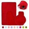 3Pcs Bathroom Rug Set Shaggy Contour Toilet Lid Cover Plush Mat Anti-Slip Absorbent Bath Carpet For Tub Shower Bathroom