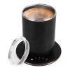 Auto Stirring Coffee Mug with Lid Temperature Control Self-Heating Automatic Magnetic Mixing Mug with 3 Heat Settings Auto-Off Function For Coffee Tea