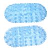Non-Slip Bath Mat Massage Pebble Shower Mat Anti-Bacterial w/ Suction Cups Drain Holes